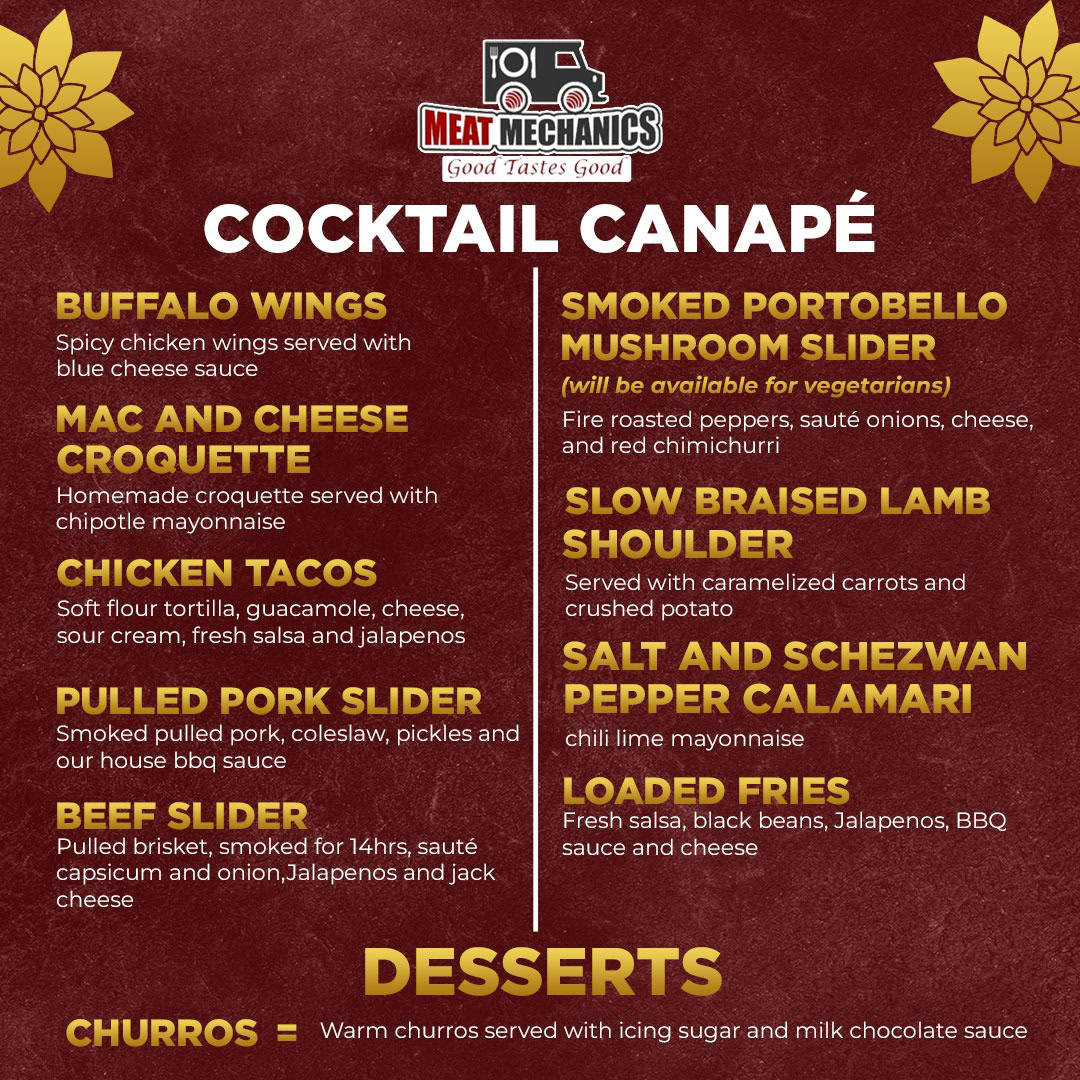 Spicy chicken wings, homemade croquettes, beef and pork sliders, and vegetarian options available at Meat Mechanics.