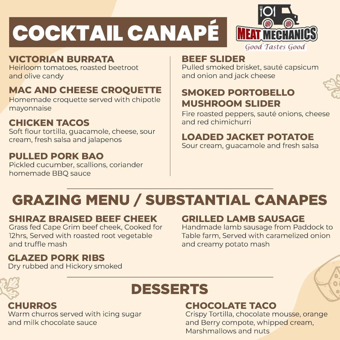Delicious meats including beef, lamb, and pork, perfect for meat lovers and catering events.